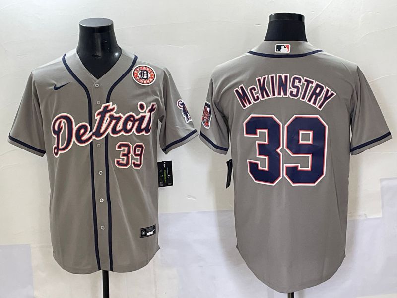 Men 2025 Detroit Tigers #39 Mckinstry Grey Game Nike MLB Jersey style 20->detroit tigers->MLB Jersey